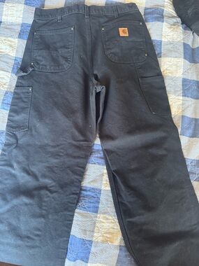 Carhartt Blue Men's Cargo Work Pants with Patch Logo